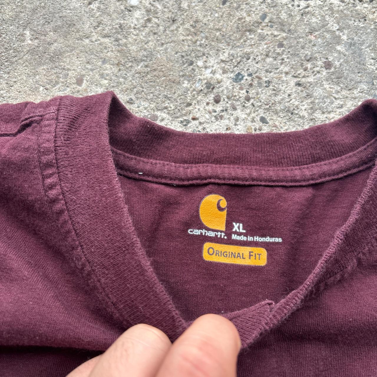 Burgundy Carhartt button-up t-shirt - XL