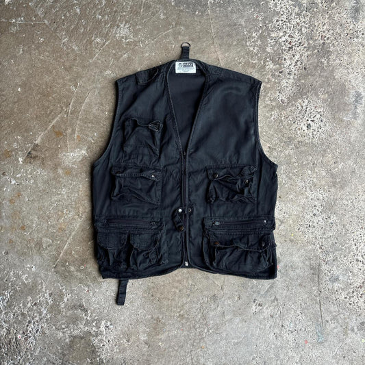 Black Utility Vest w/ Technical 3D Pockets - L