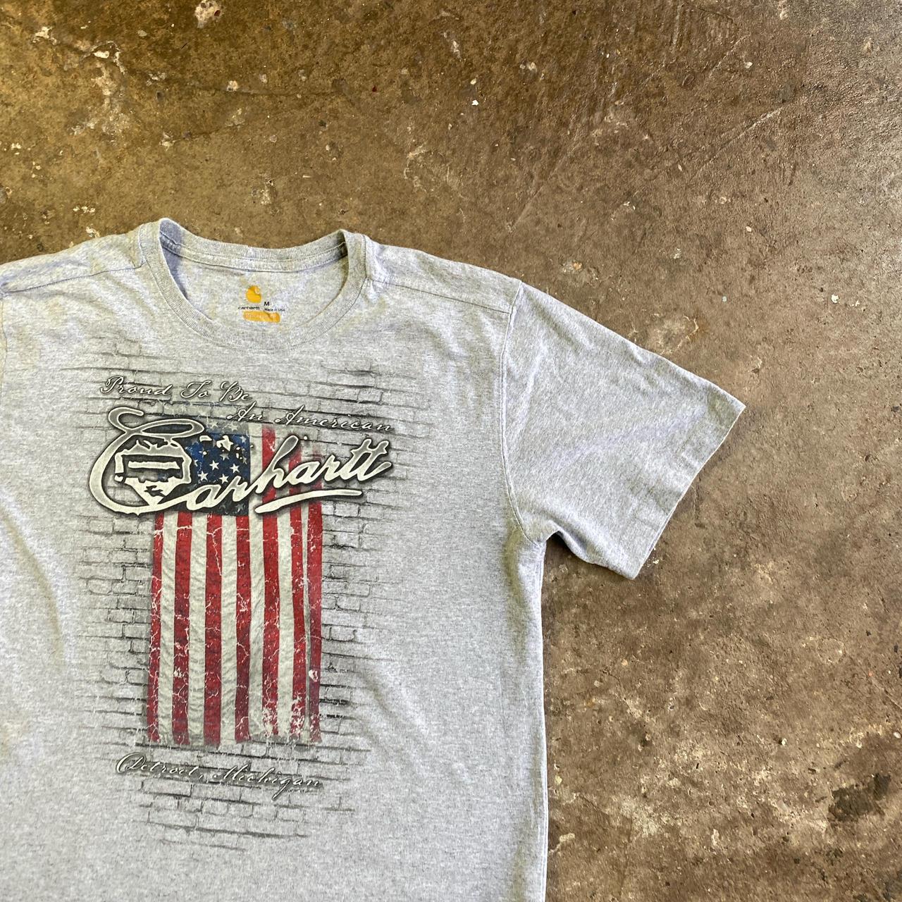Grey Carhartt Graphic USA T-Shirt - M