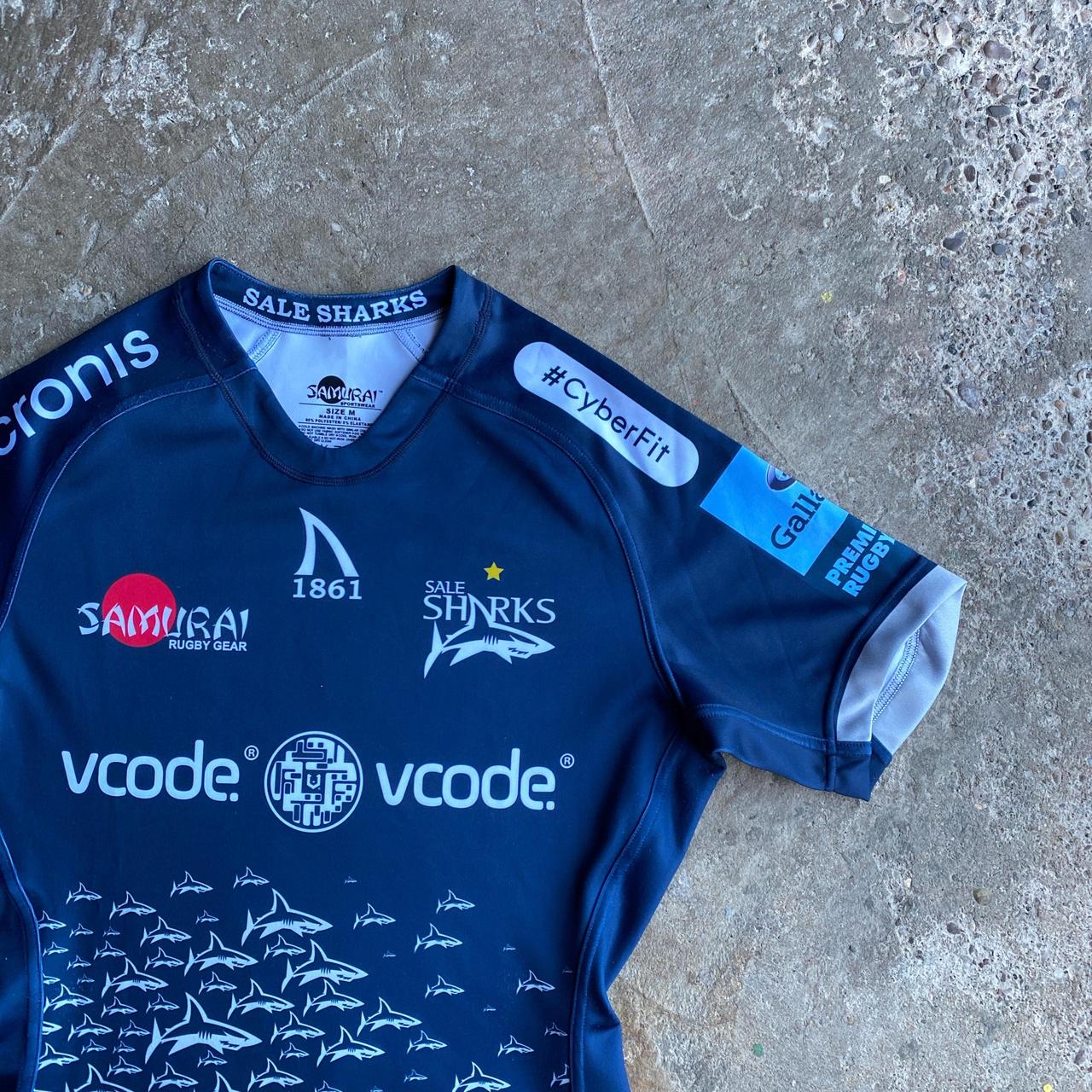 Navy Sale Sharks Samurai Rugby Shirt - M