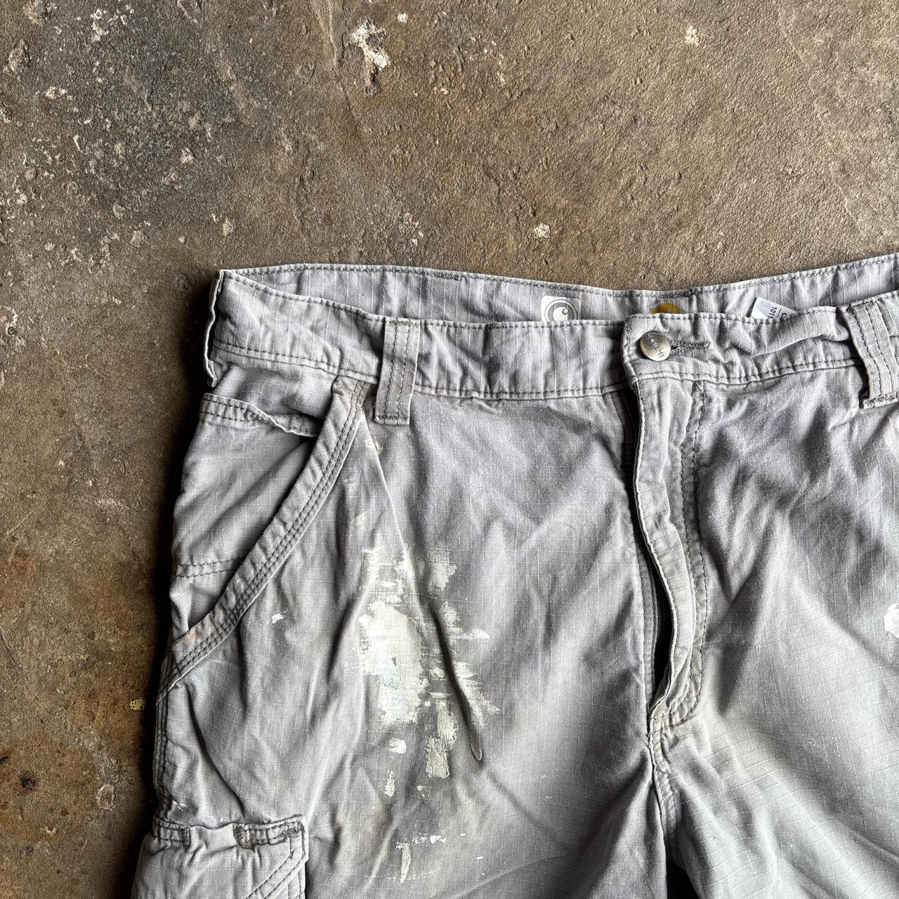 Grey Carhartt Cargo Shorts w/ Paint Splatter