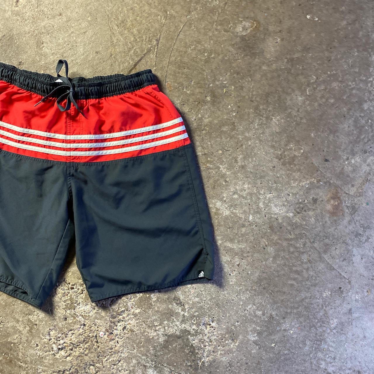 Black & Red Adidas Swim Shorts - L