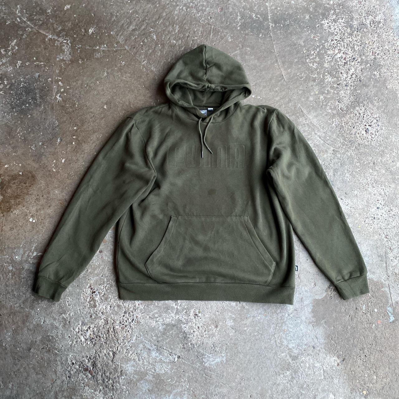 Khaki Green Puma Hoodie - L