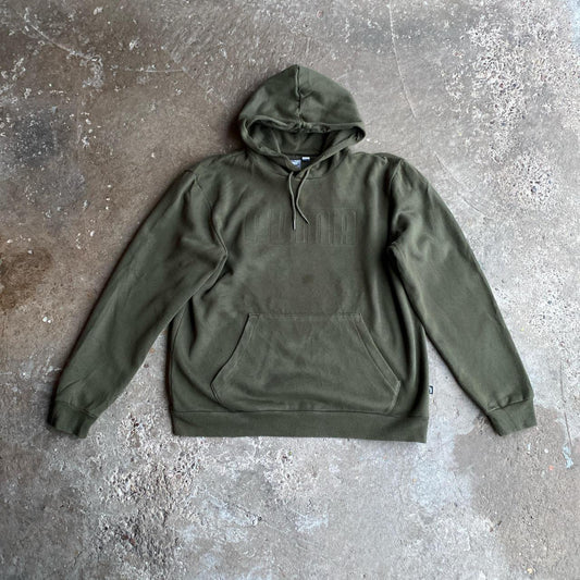 Khaki Green Puma Hoodie - L