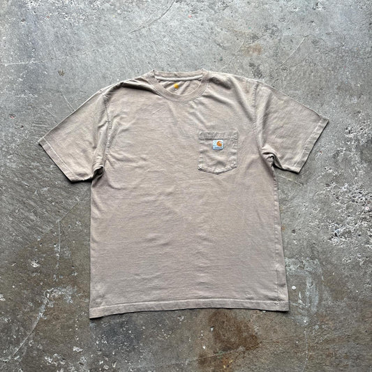 Tan Carhartt single pocket tee - M