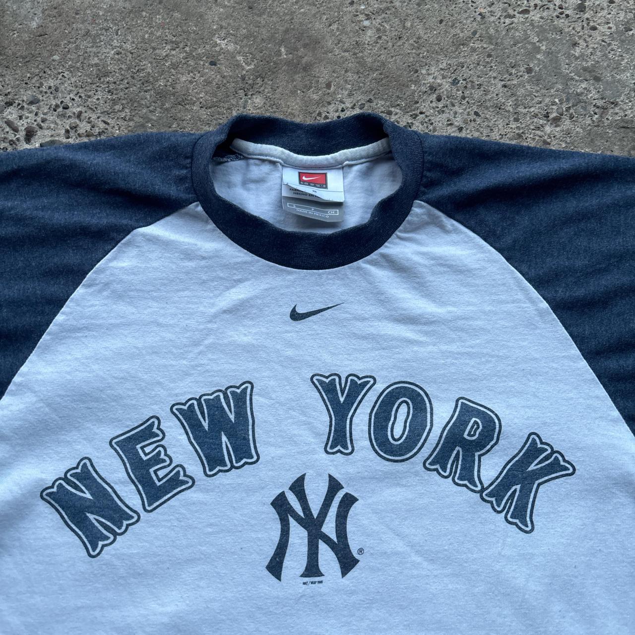 00s White Nike Team New York Yankees Raglan T-shirt - S
