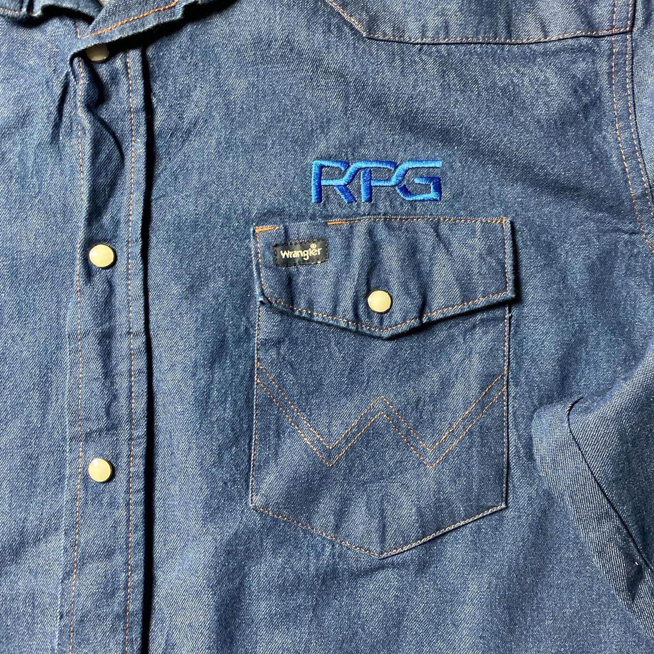 Western Style Denim Wrangler Long Sleeve Shirt- 2XL