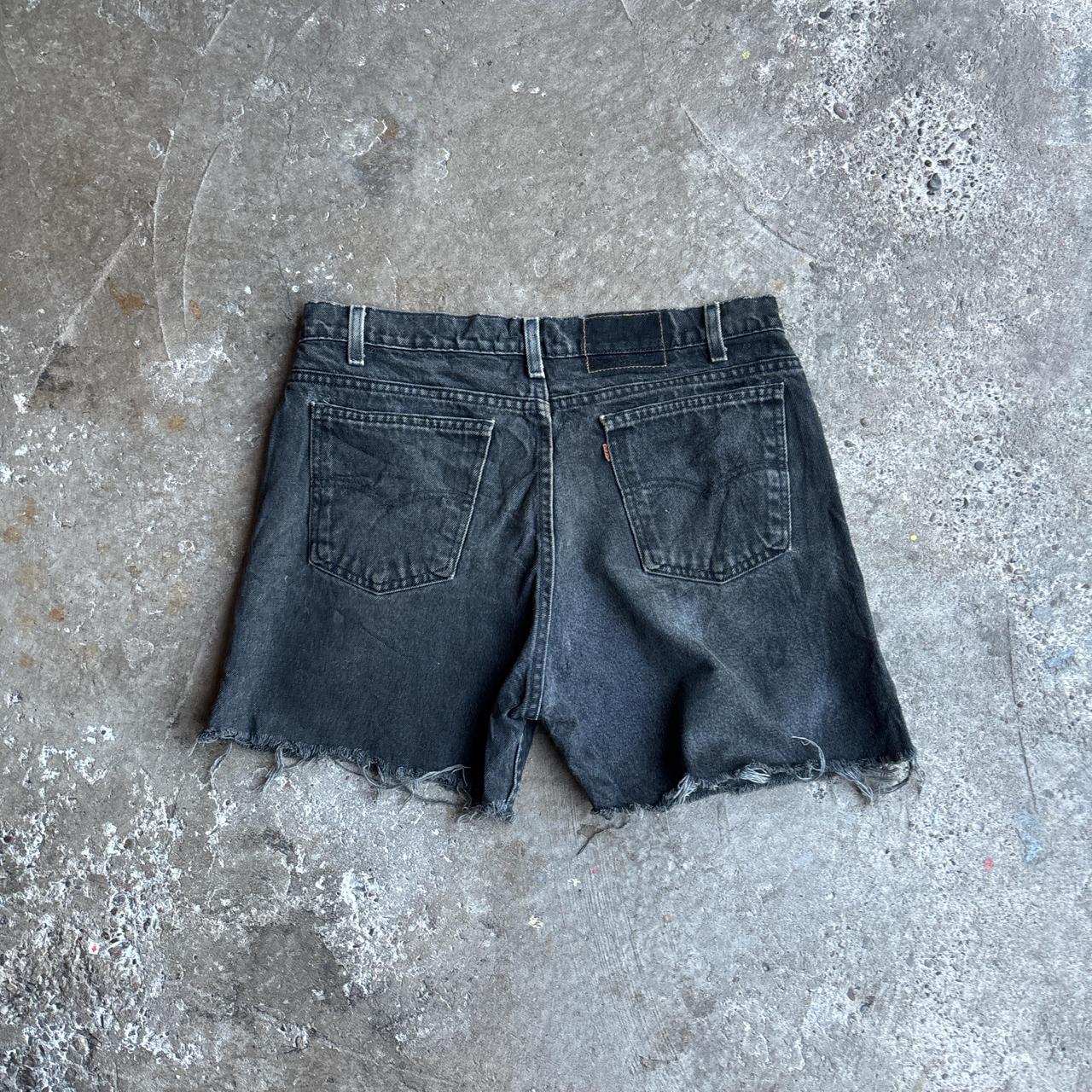 Black Denim Levi’s 550 Relaxed Fit Cut Jean Shorts