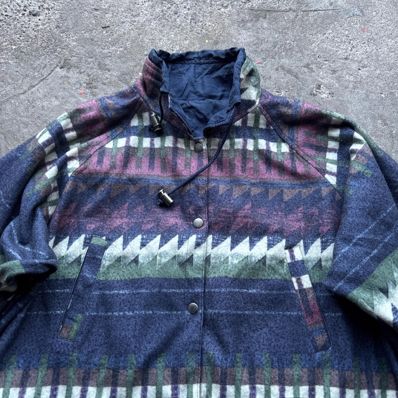 Vintage reversible Aztec pattern and blue jacket