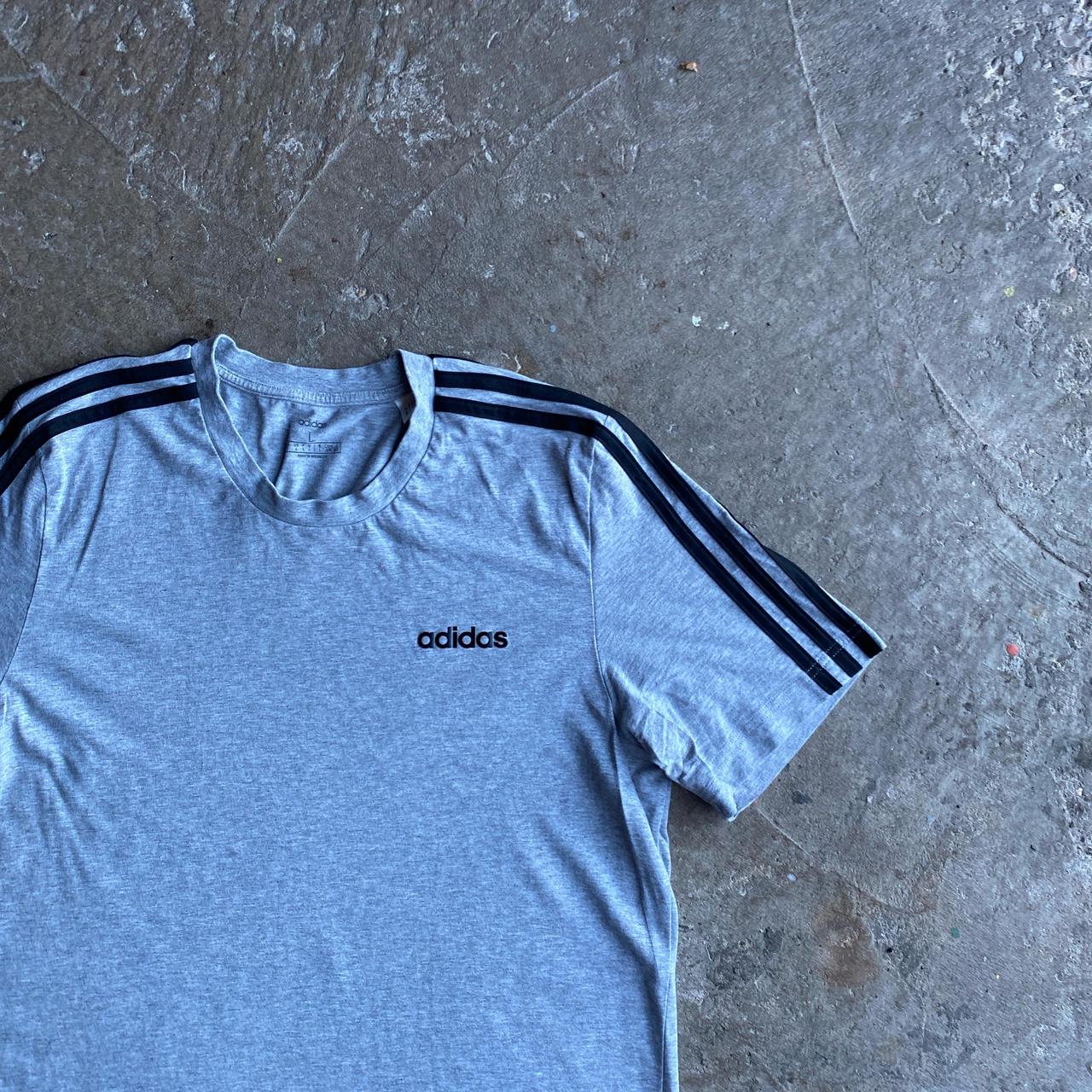 Grey Adidas Logo T-Shirt - L