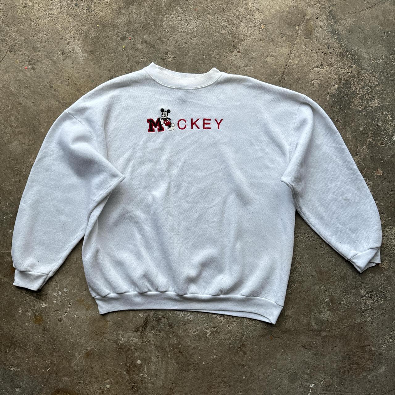 White Mickey Unlimited sweatshirt with embroidered mickey design