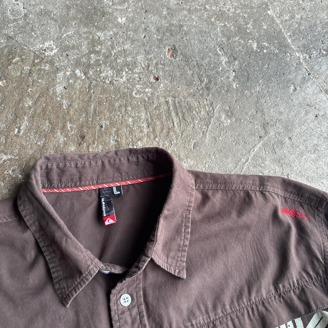 00s Brown Quiksilver shirt - L