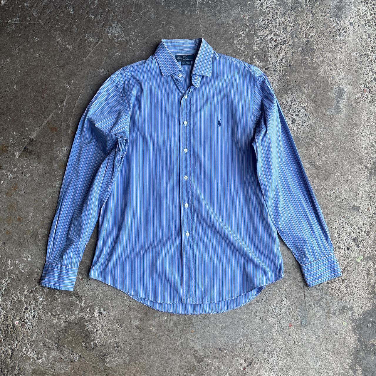 Blue & Pink Striped Ralph Lauren Shirt - L
