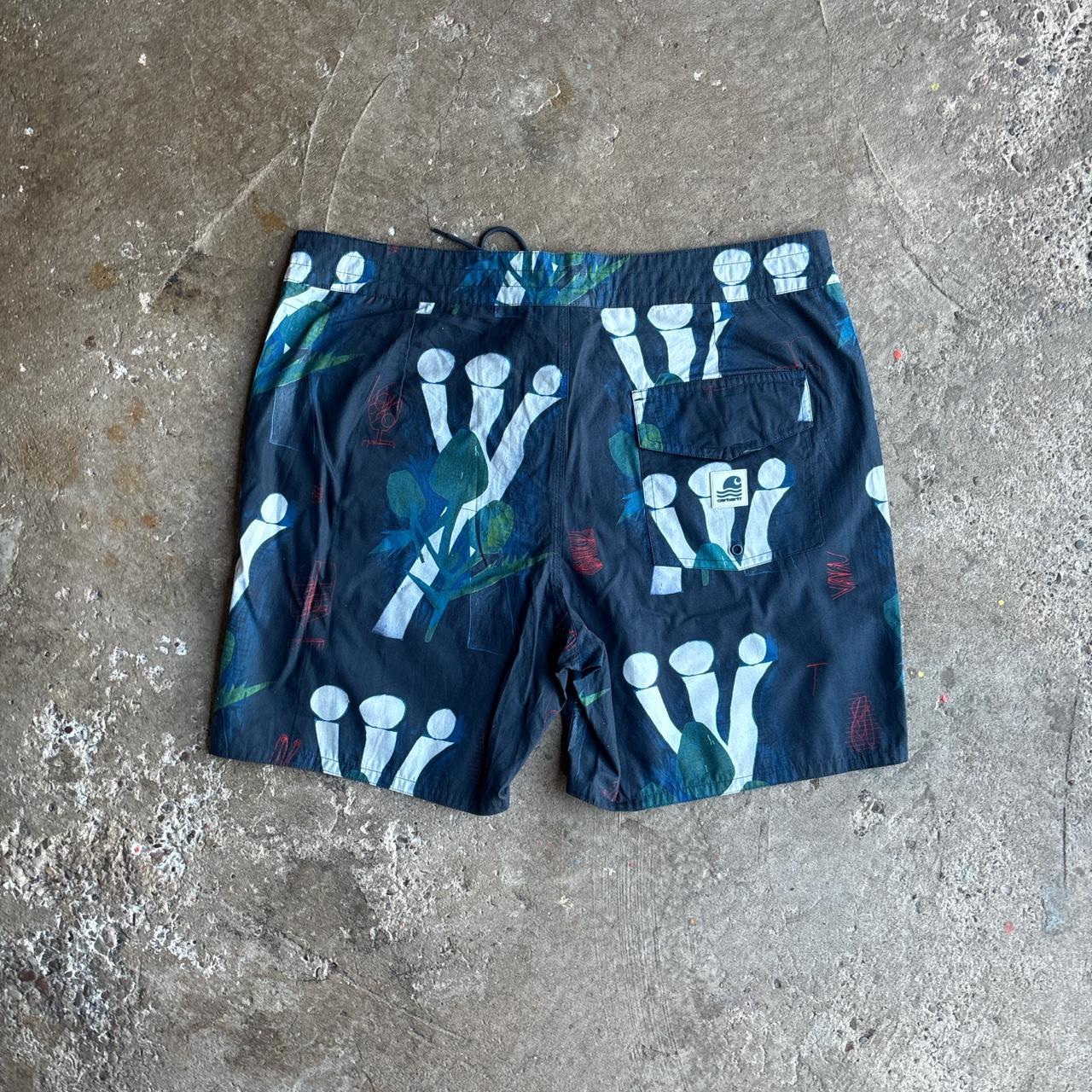 Navy Carhartt WIP Patterned Swim Shorts
