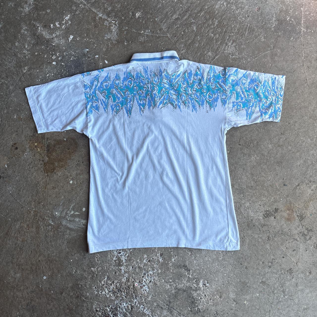 Vintage White Lotto Patterned 90’s Polo Shirt