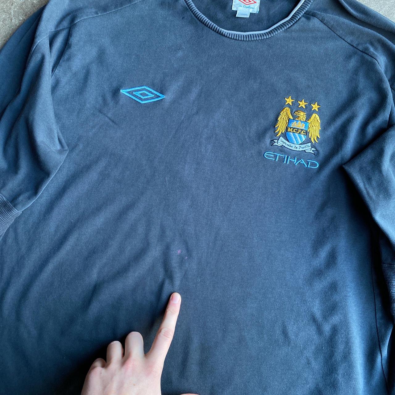 Dark Grey Manchester City Umbro Long-Sleeve T-Shirt - L