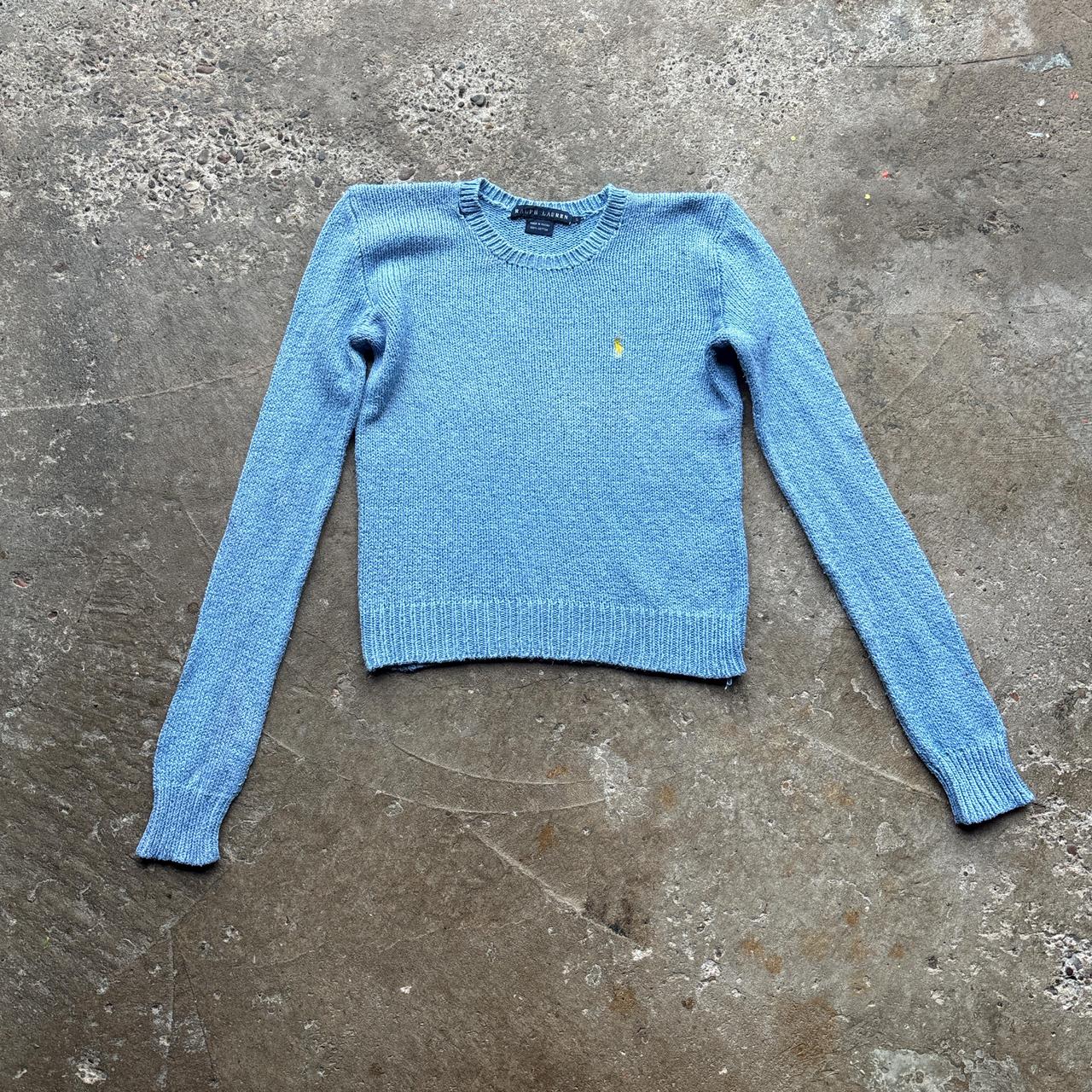 90s Blue Ralph Lauren knitted sweater - s