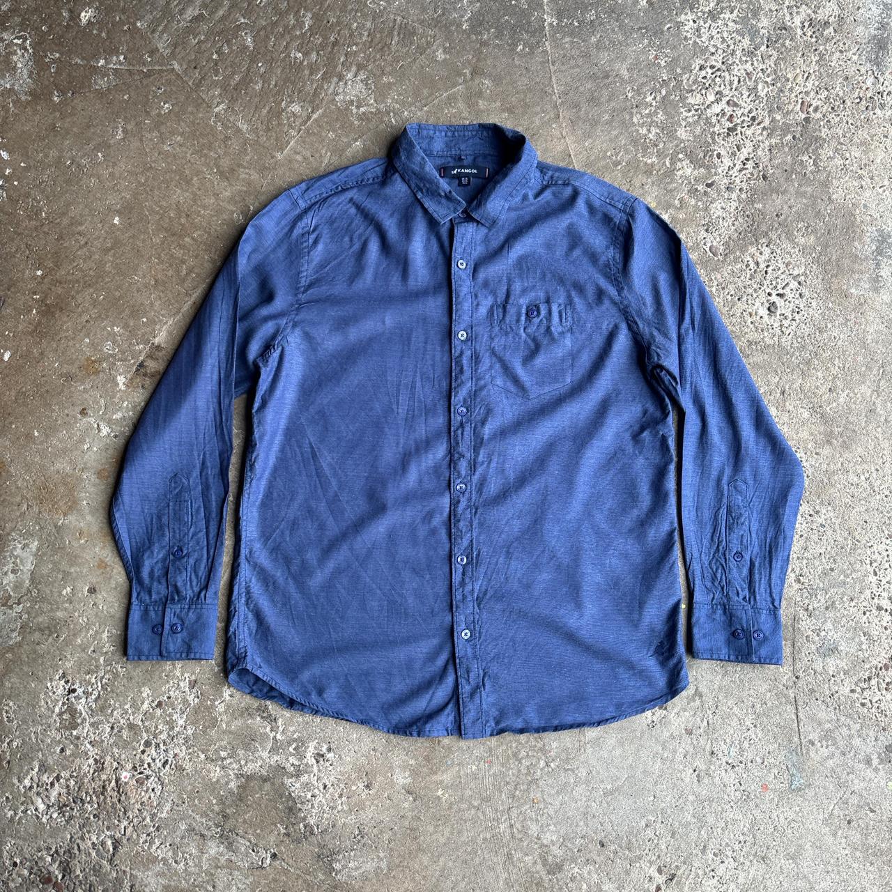 Blue Button Up Kangol Shirt - XL