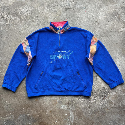 80s blue Australian Tourist fleece with embroidered logo