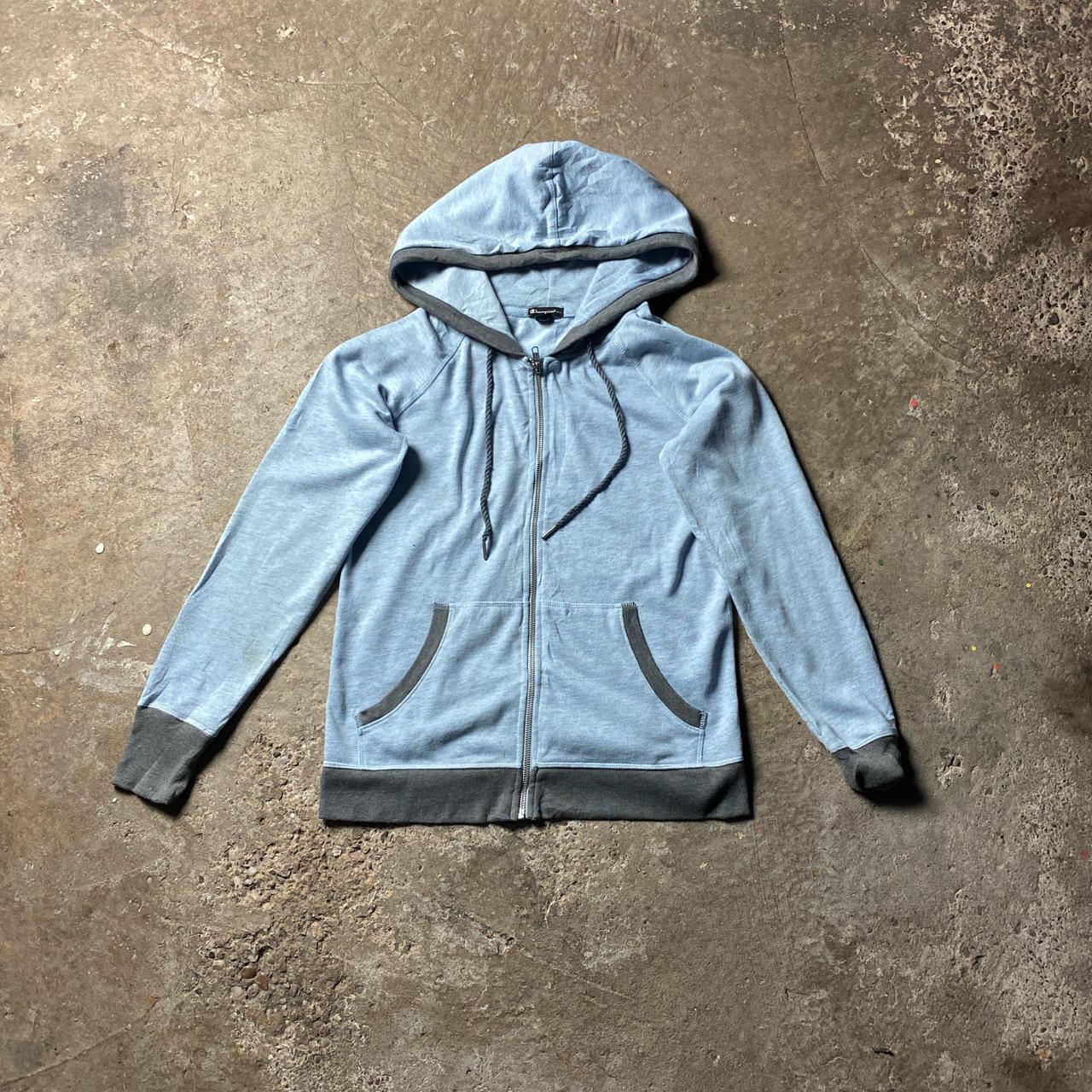 Light Blue Full Zip Champion Hoodie - M