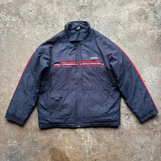 Navy and red vintage Reebok puffer jacket