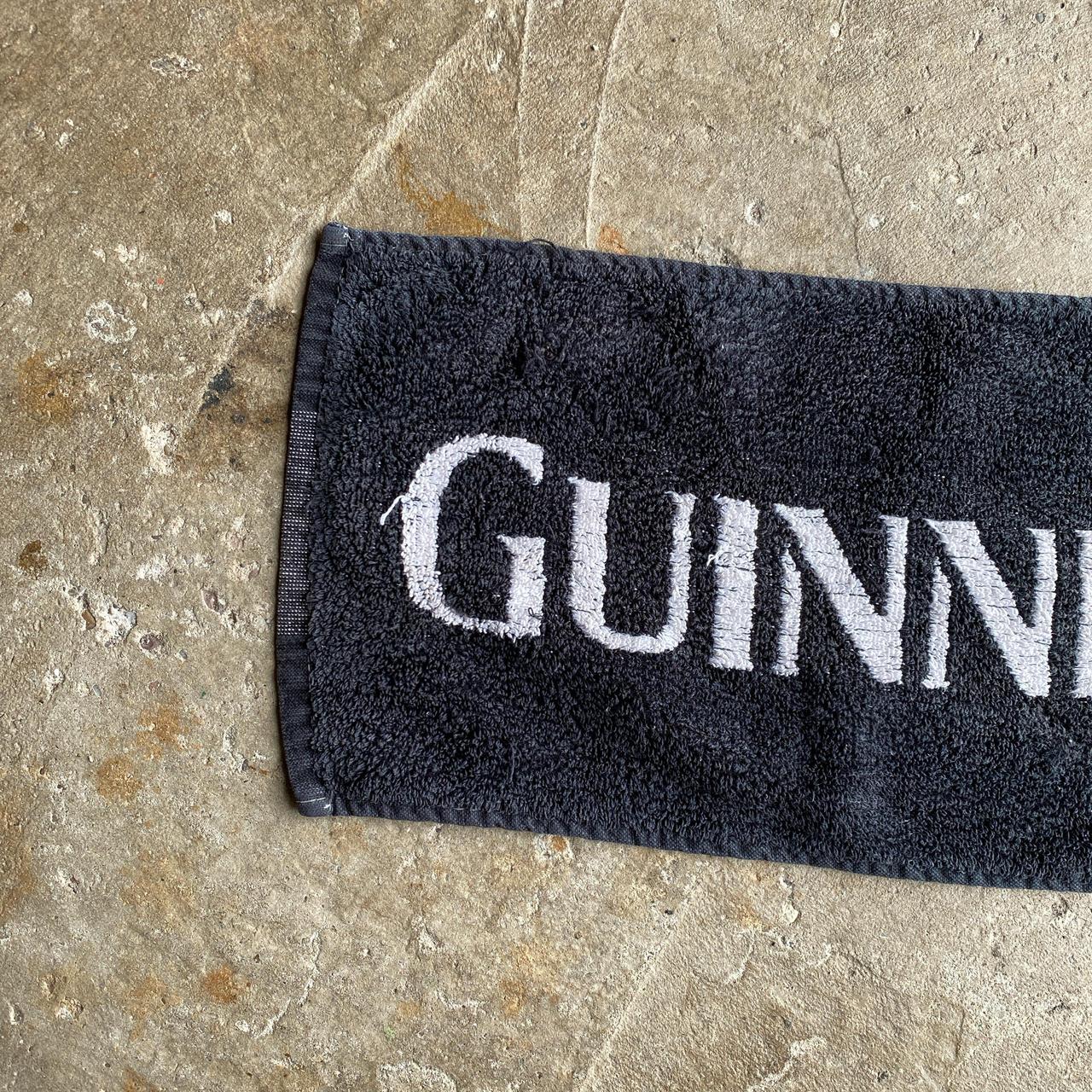 Vintage Black Guinness Bar Towel - 18" x 8