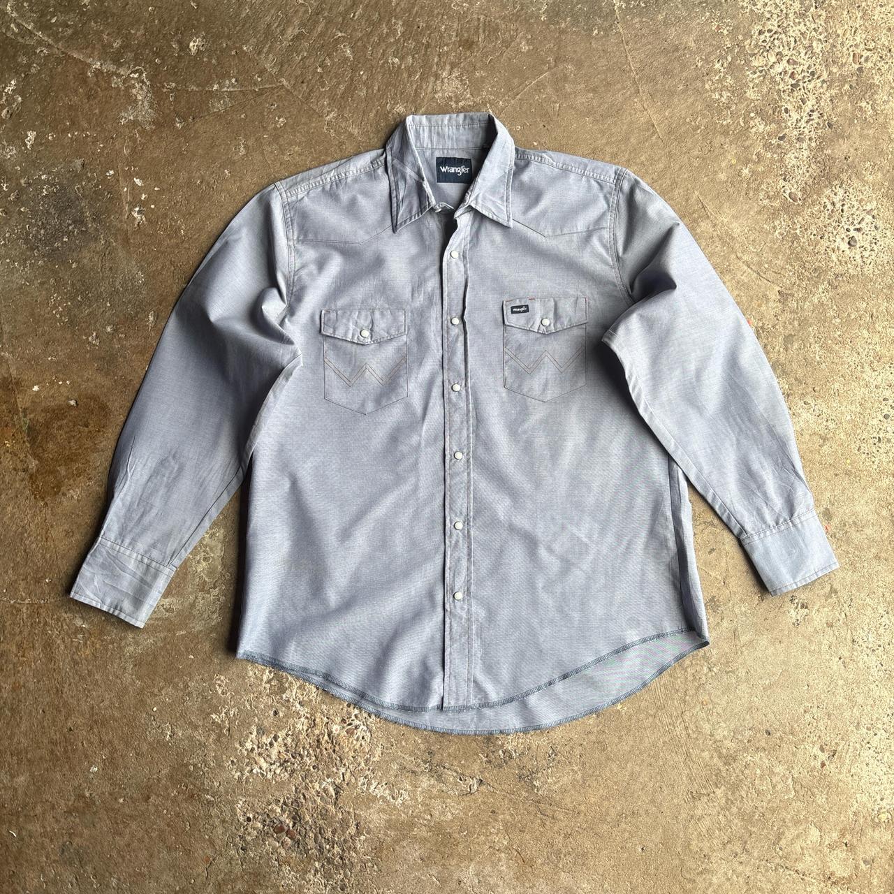 Blue Wrangler Double Pocket Long-Sleeve Shirt - 2XL