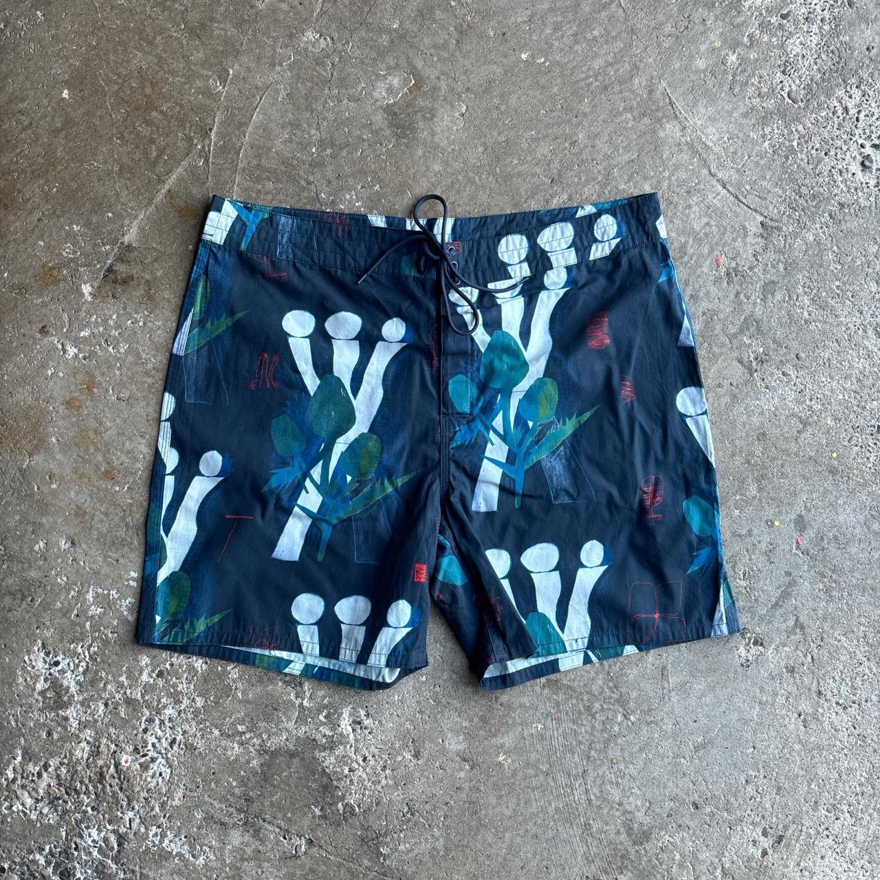 Navy Carhartt WIP Patterned Swim Shorts