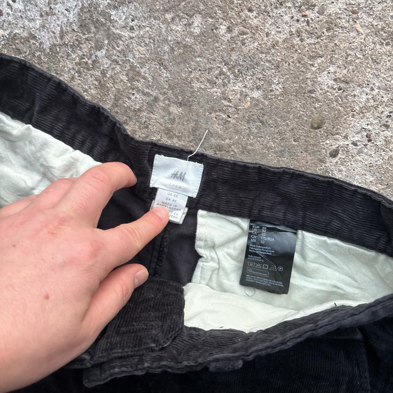 Black H&M corduroy trousers - W32