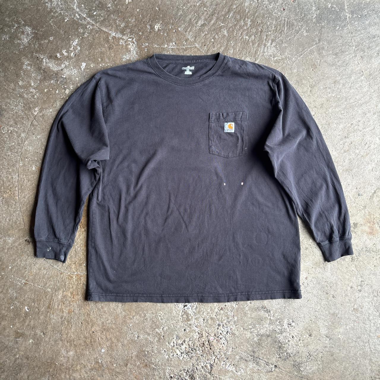 Grey Long-Sleeve Carhartt Paint Splattered T-Shirt