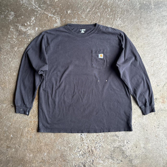 Grey Long-Sleeve Carhartt Paint Splattered T-Shirt