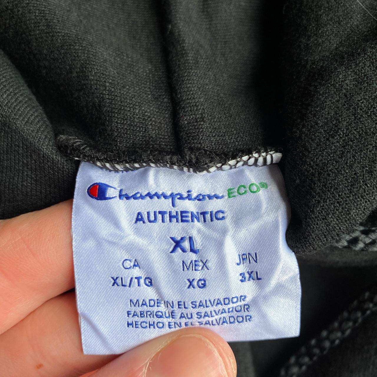 Black & Red Graphic Champion Hoodie - XL