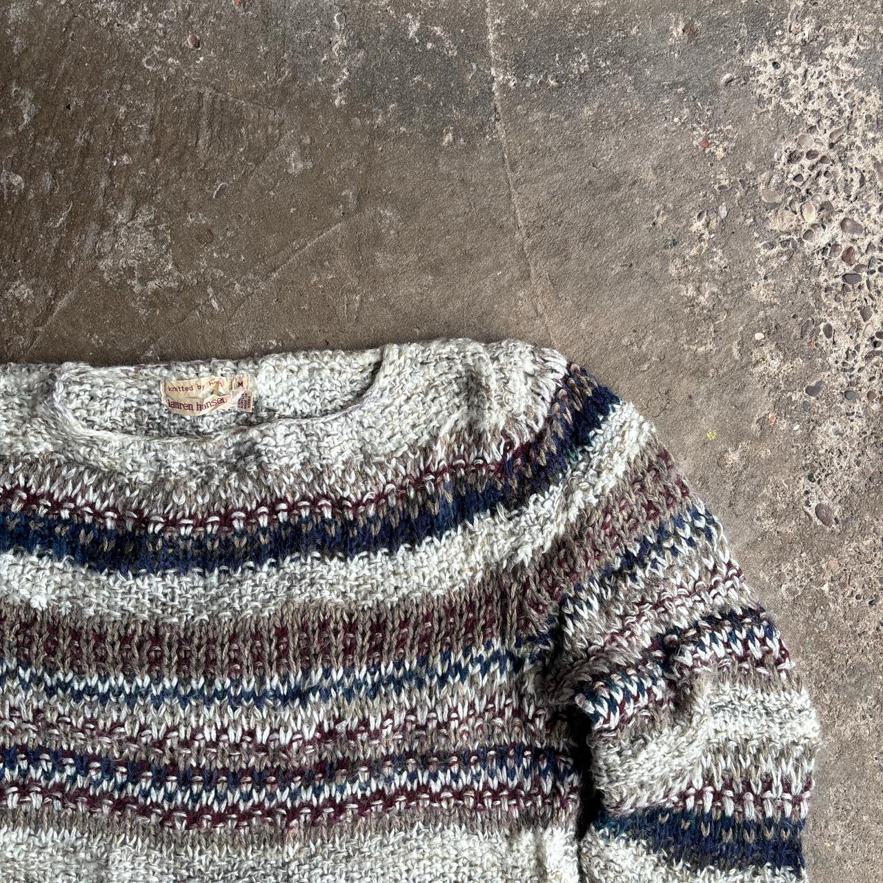 Stripe Patterned Lauren Hansen Hand Knitted Jumper - M