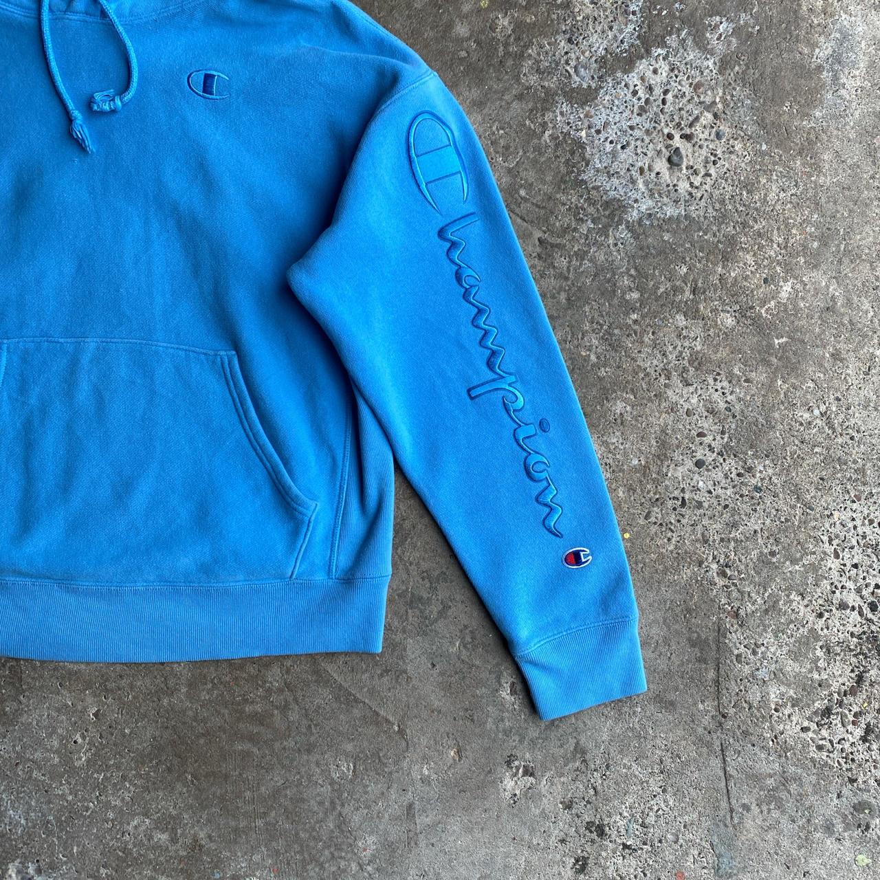 Light Blue Champion Reverse Weave Hoodie - L