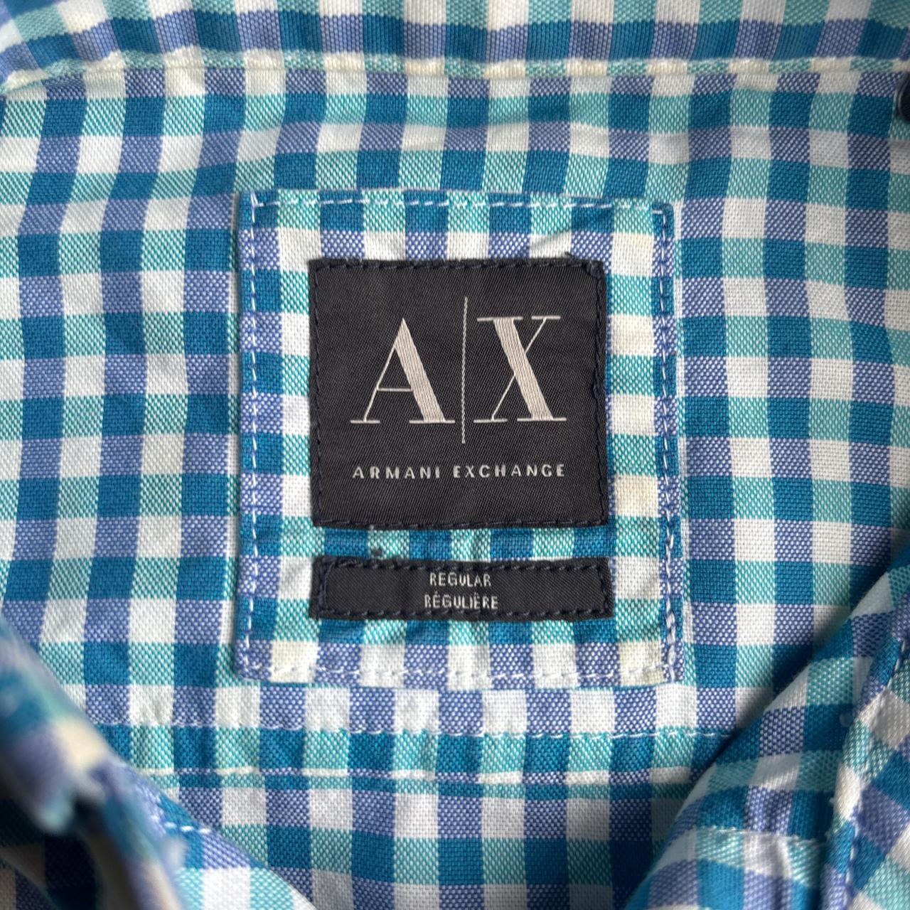 Blue Gingham Armani Exchange Button Up Shirt  - S