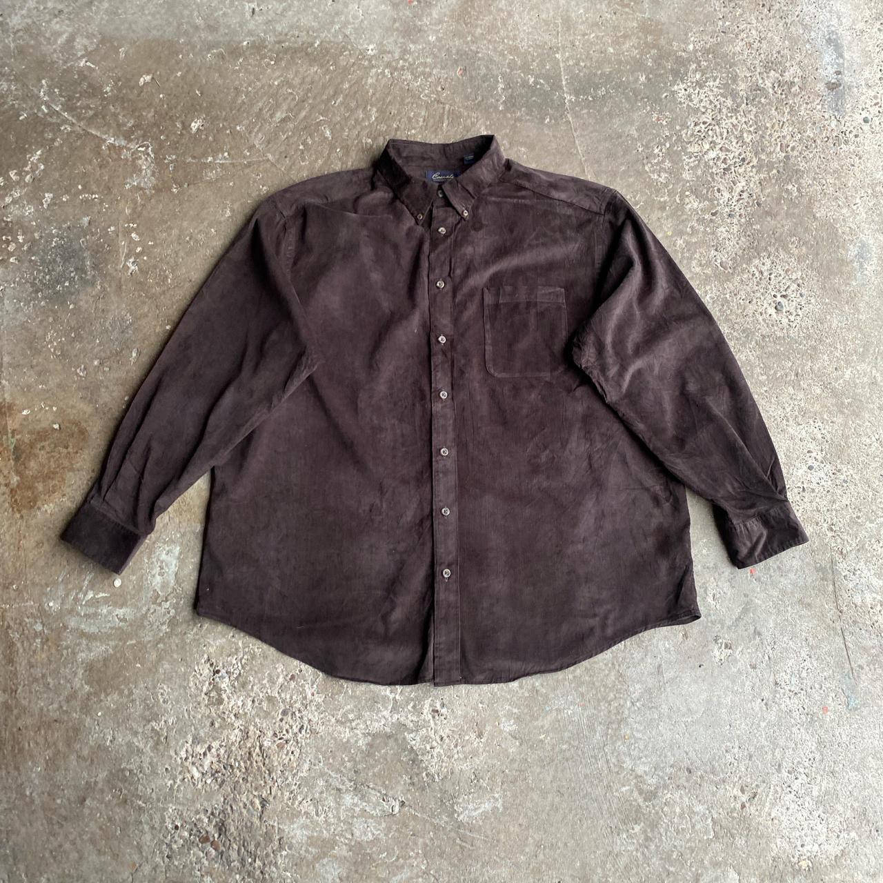 Brown Corduroy Button Up Shirt - 2XL