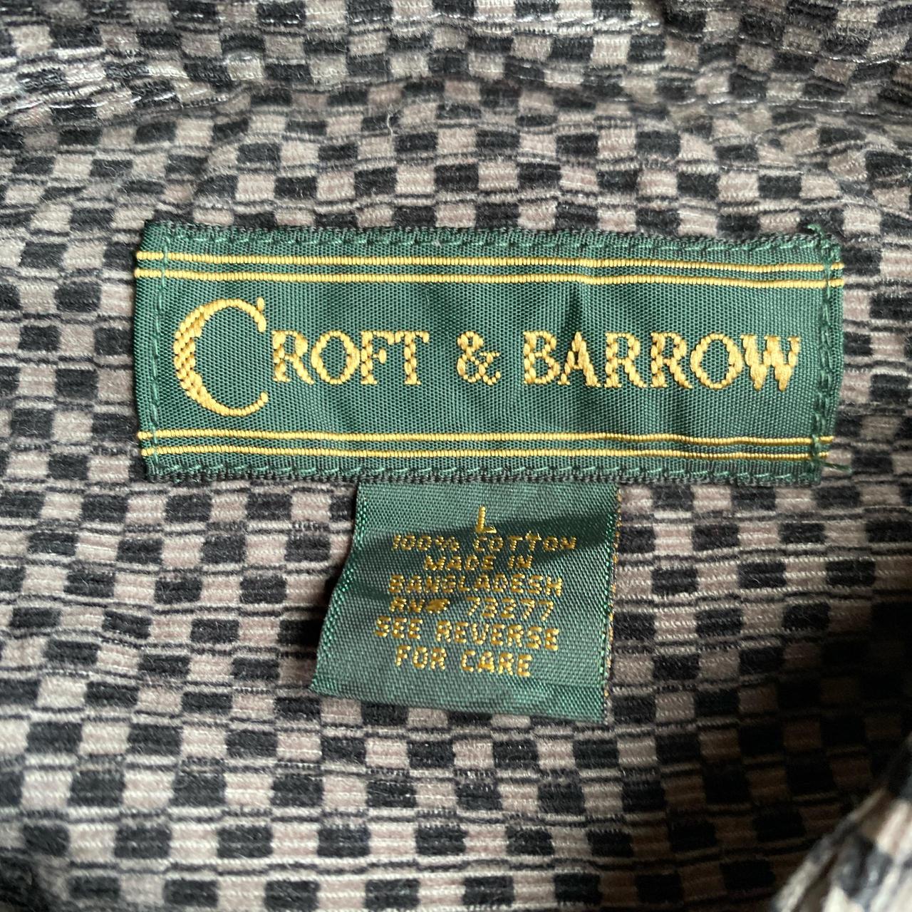 Black & Grey Checkered Long Sleeve Button Up Shirt - L