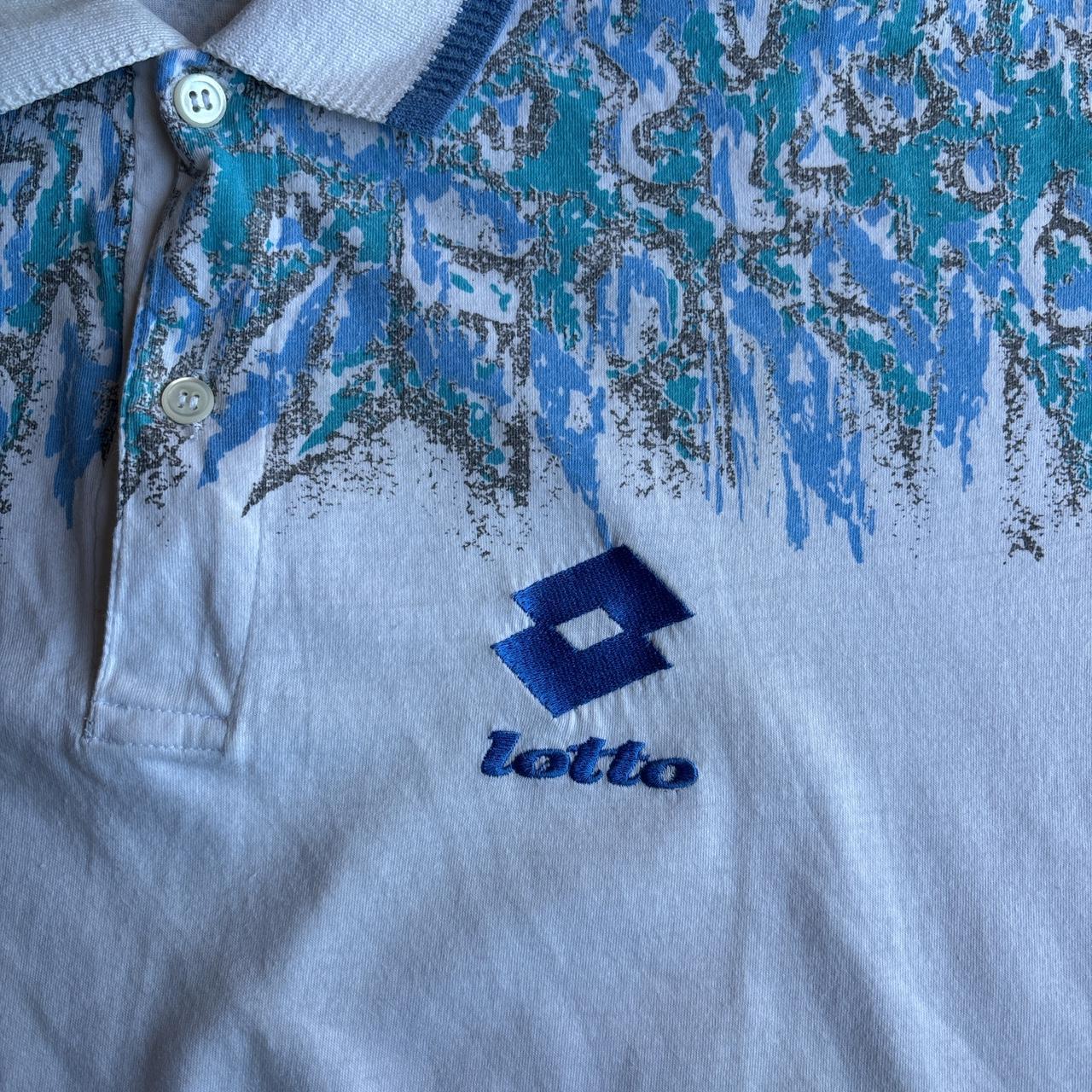 Vintage White Lotto Patterned 90’s Polo Shirt