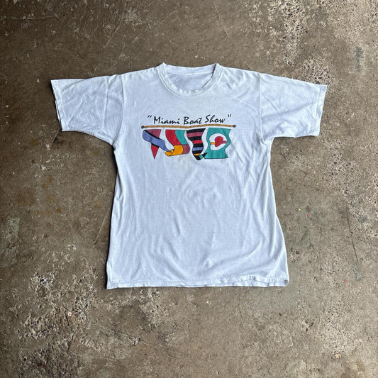 White Vintage ‘Miami Boat Show’ Graphic T-Shirt - M