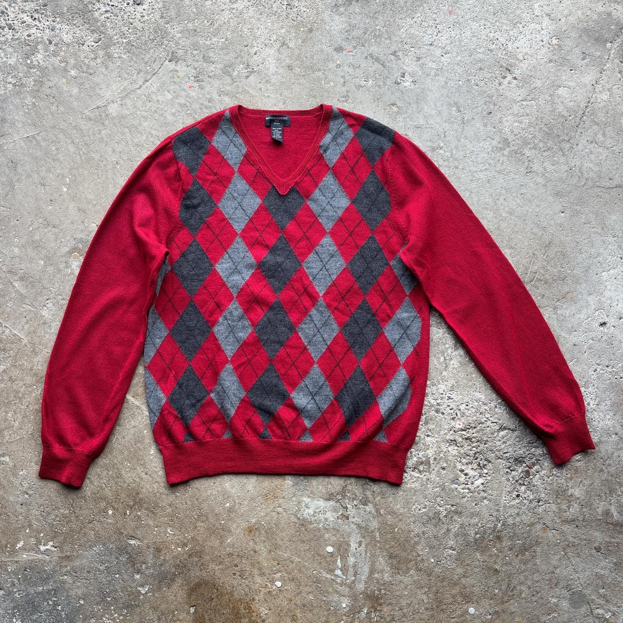 Red Banana Republic Argyle wool sweater