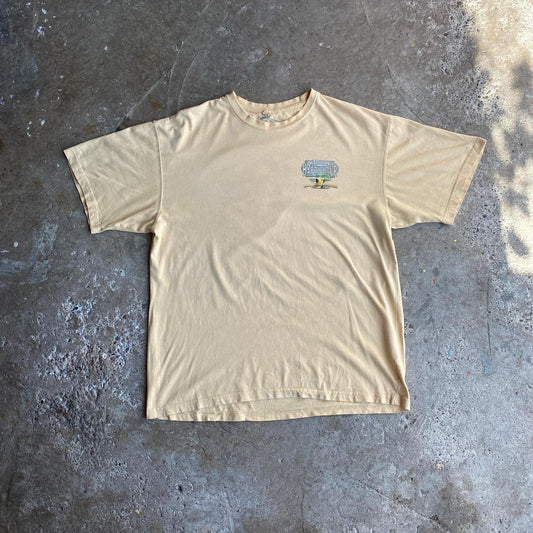 Yellow Vintage Happy Hour Bar T-Shirt - XL