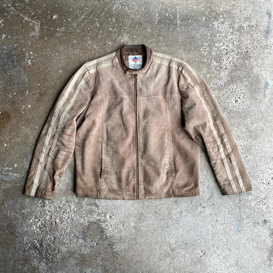 Brown Suede Full-Zip Jacket - L