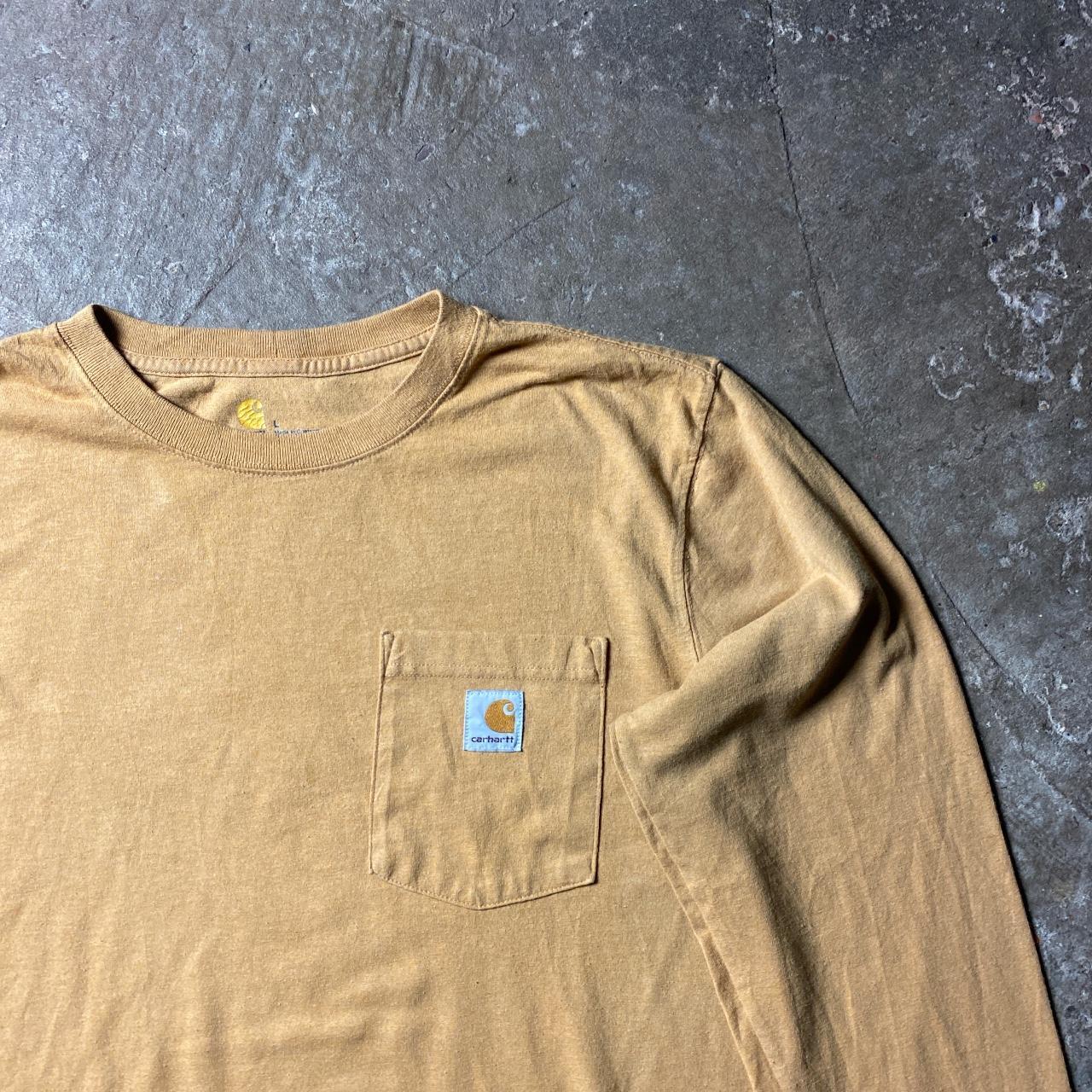Yellow Carhartt Long Sleeve Pocket T-Shirt - L