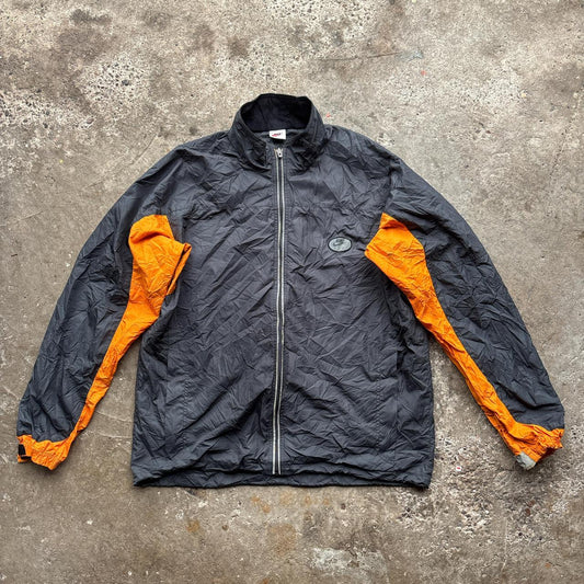 90s Nike black and orange windbreaker jacket