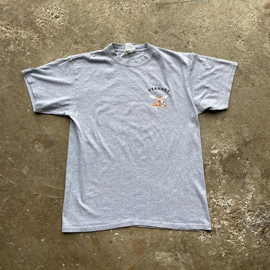 Grey 00s Vermont Moose graphic tee
