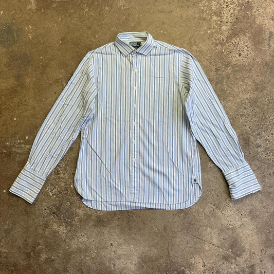Blue and white striped Polo Ralph Lauren button-up shirt