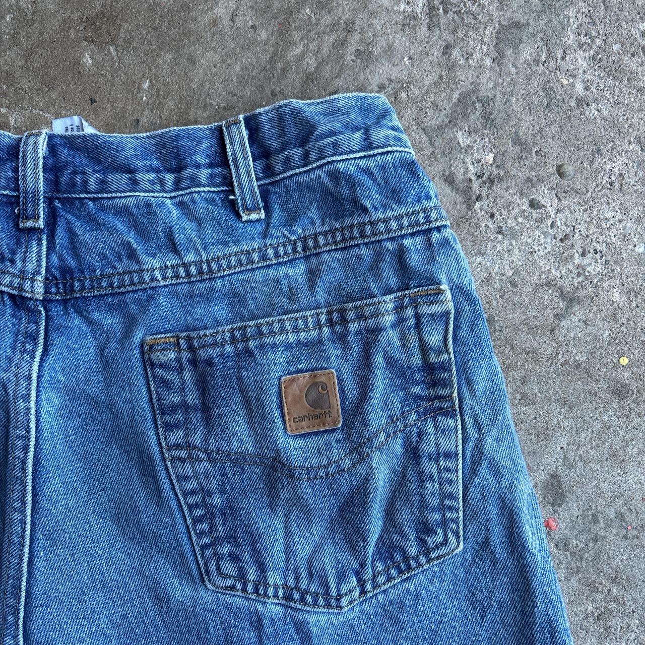 Blue Carhartt Cut/ Distressed Denim Shorts