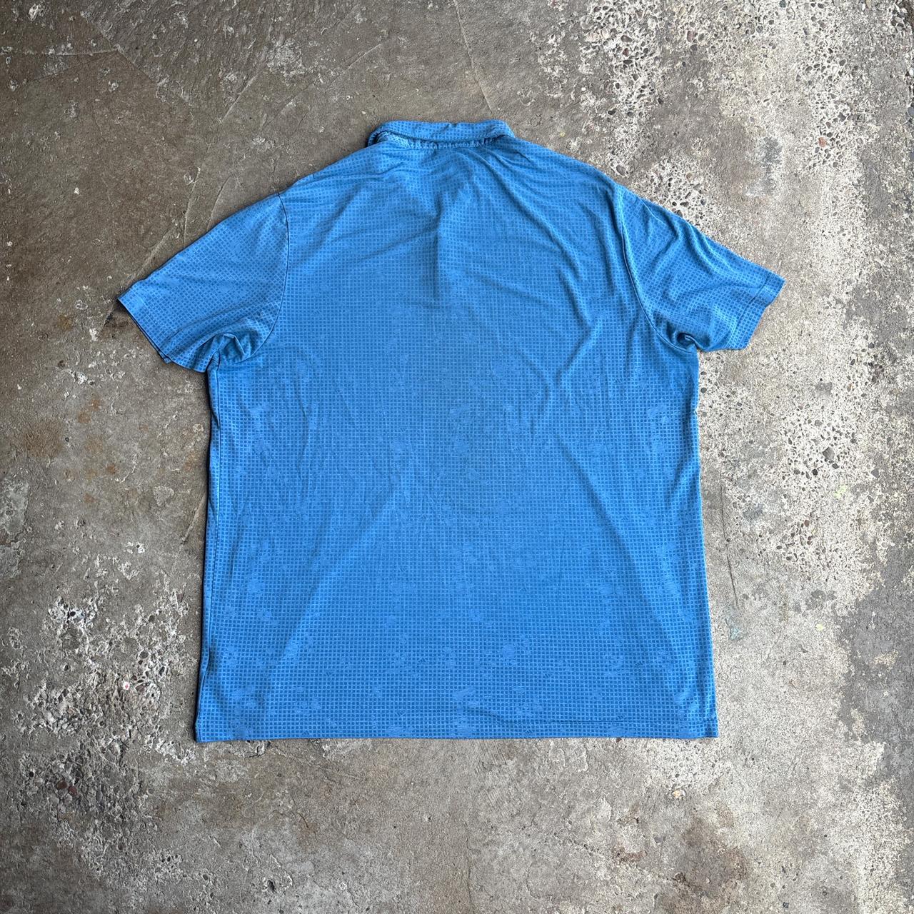 Blue Pattern Adidas Golf Polo Shirt - 2XL