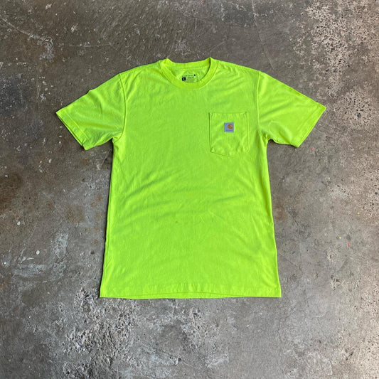 Neon Yellow Carhartt Pocket T-Shirt - S