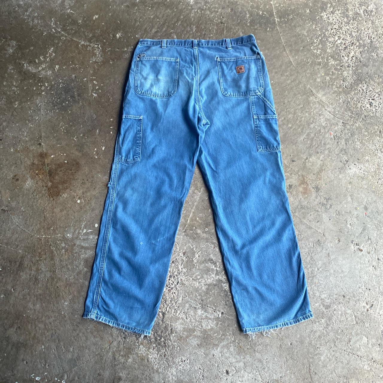 Blue Carhartt Distressed Denim Carpenter Jeans - W36